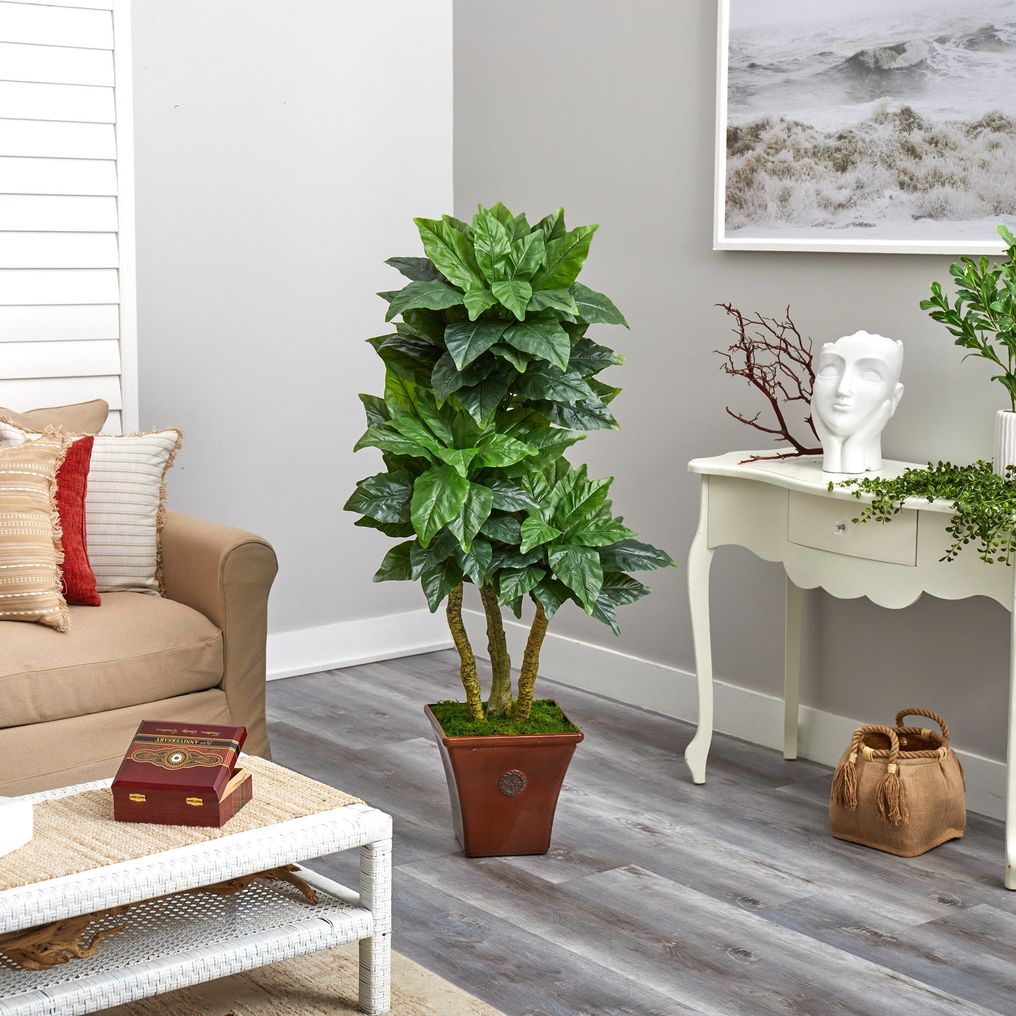 57” Bird Nest Artificial Tree in Brown Planter(Indoor/Outdoor)