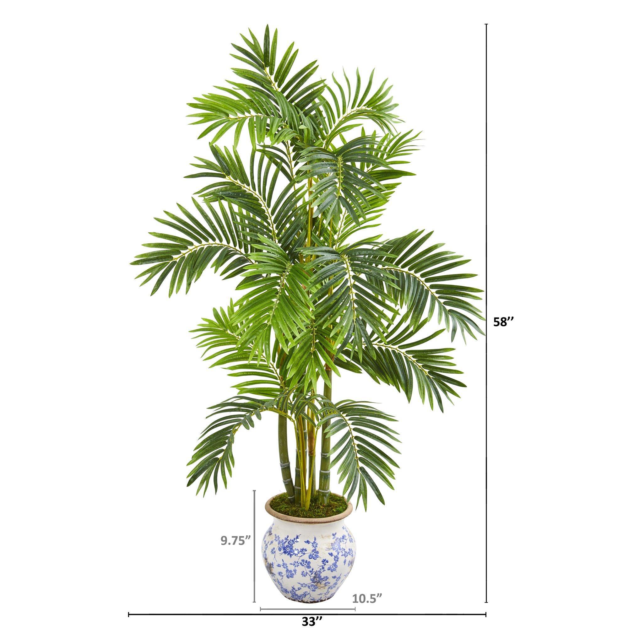 58” Areca Palm Artificial Tree in Floral Planter