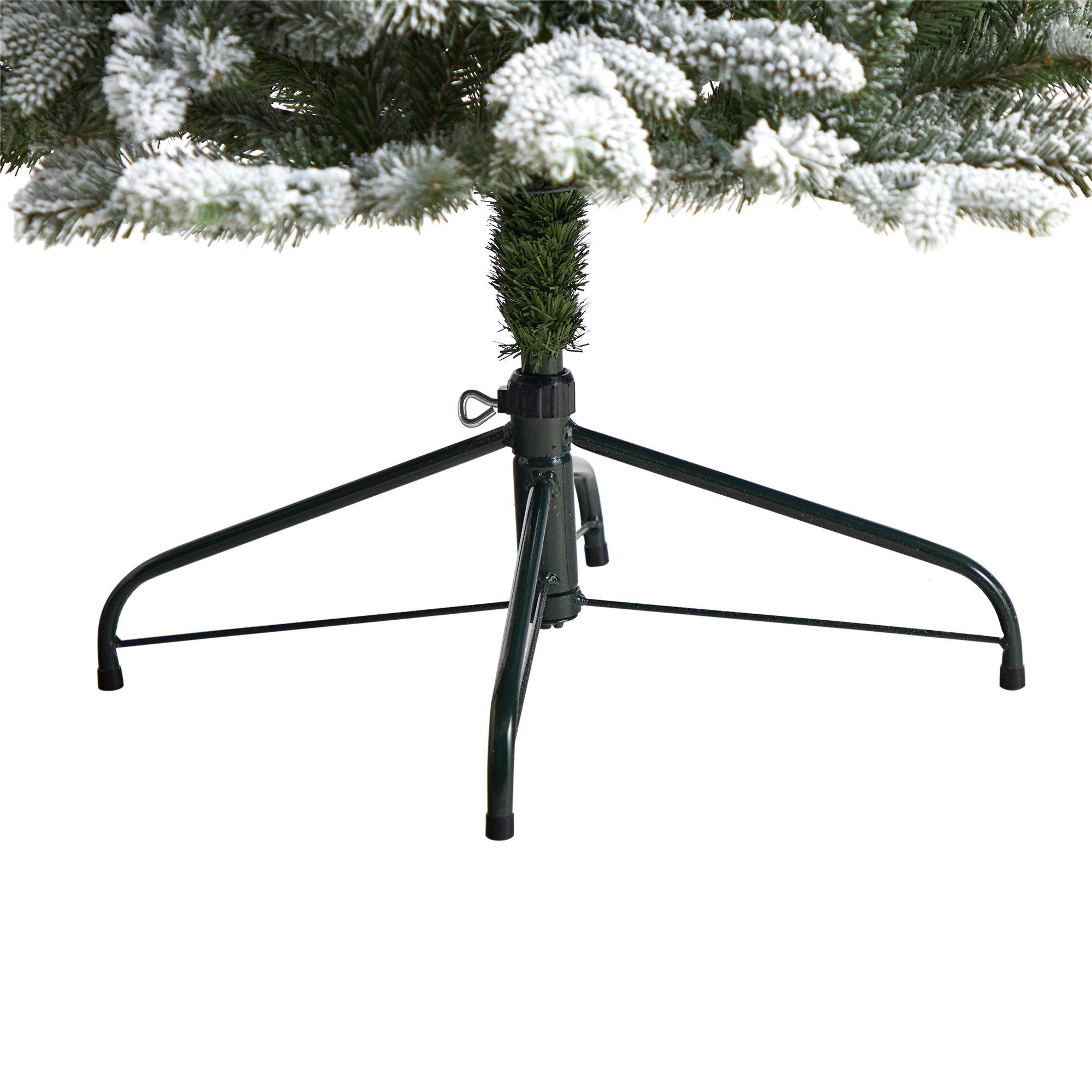 6' Aspen Mountain Fir Flocked Christmas Tree with 1198 Bendable Branches and 450 LED Lights