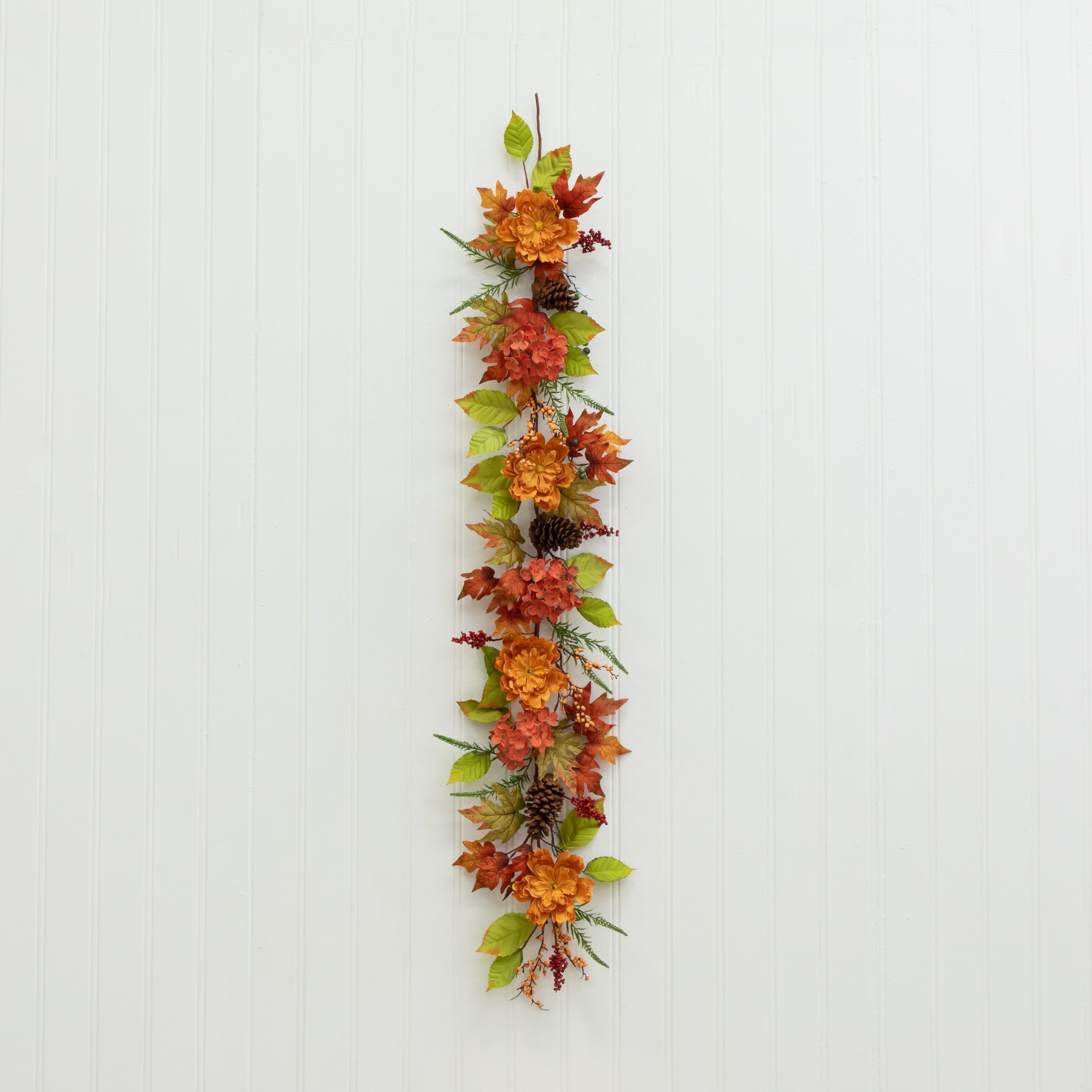6’ Fall Ranunculus, Hydrangea and Berries Autumn Artificial Garland