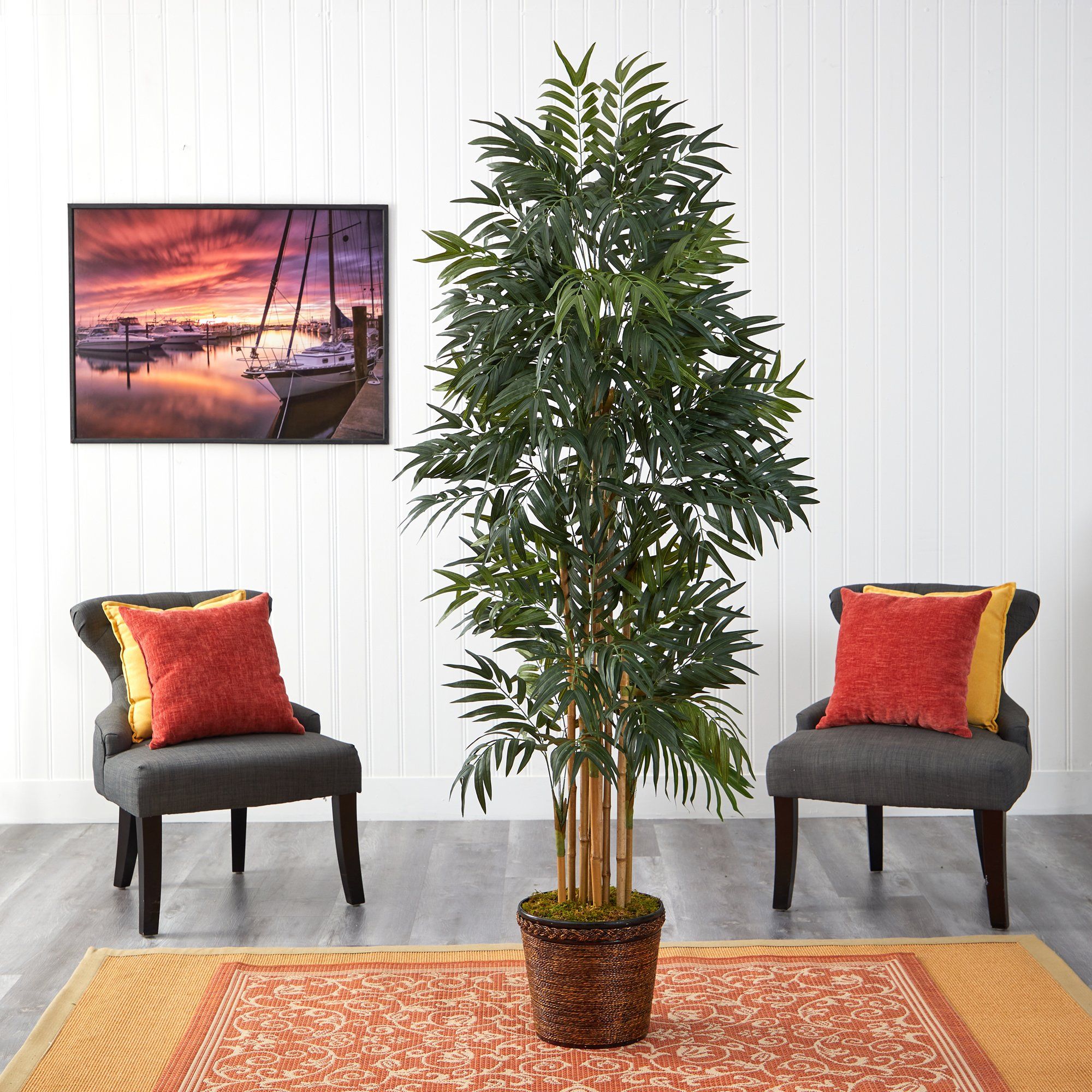 6’ Phoenix Artificial Palm Tree in Wicker Planter