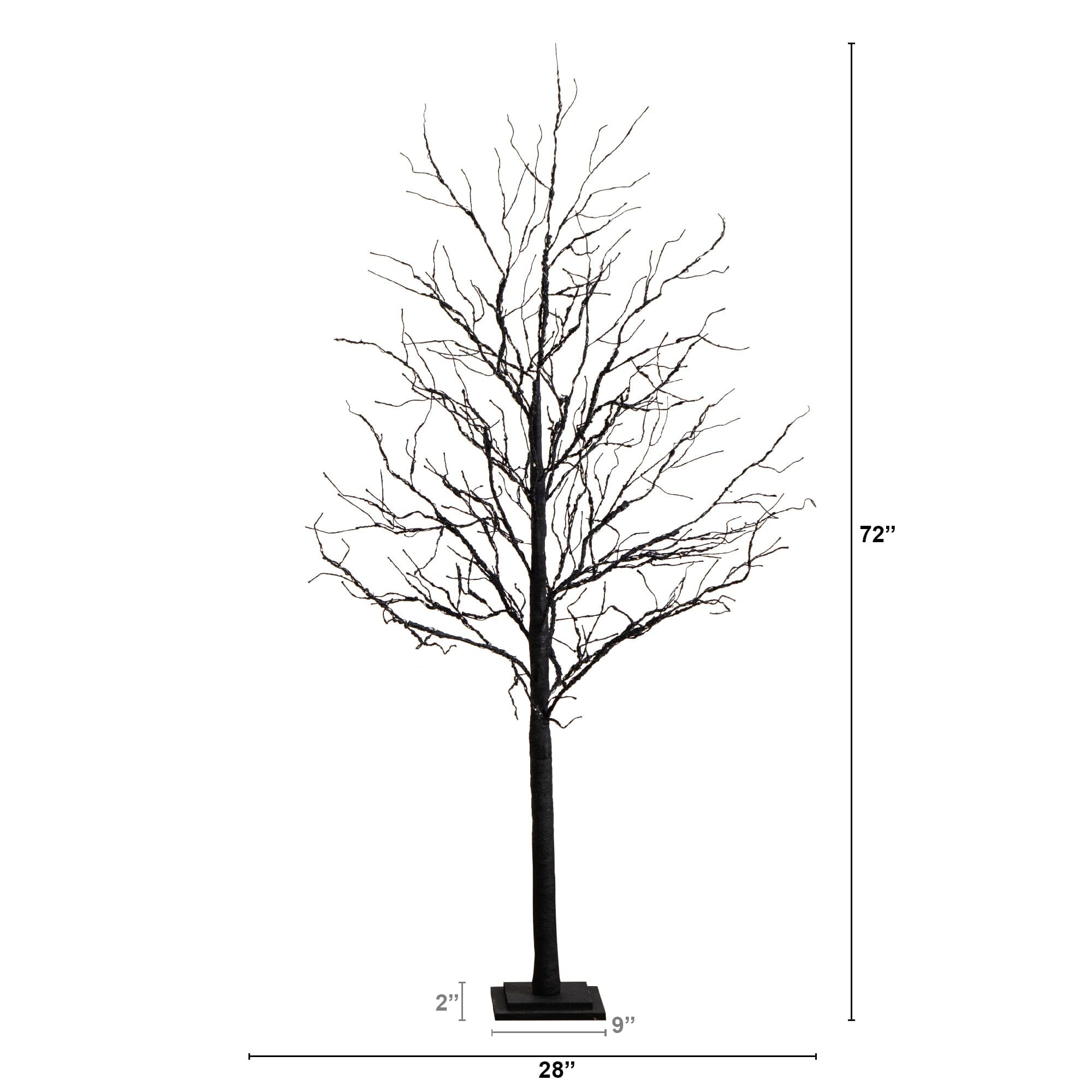 6’ Pre-Lit Halloween Deluxe Black Twig Artificial Tree with 156 Orange & Purple LED Lights