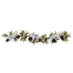 60” Phalaenopsis Orchid & Pine Garland