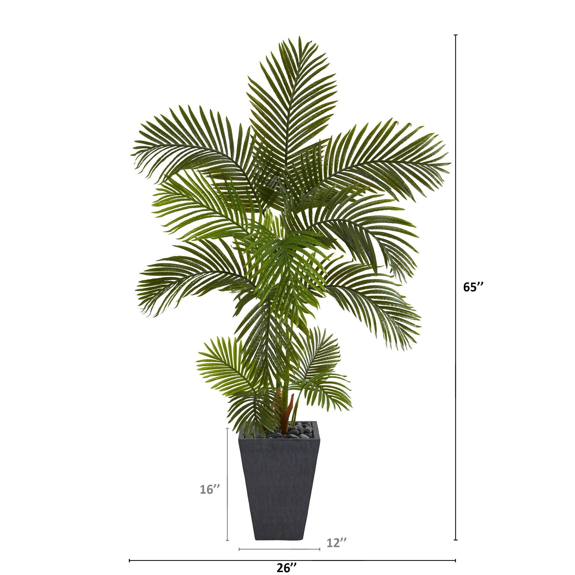 65” Areca Palm Artificial Tree in Slate Planter