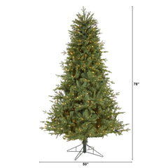6.5' New Hampshire Spruce Artificial Christmas Tree with 500 Warm White Lights and 1074 Bendable Branches
