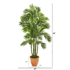 68” Areca Palm Artificial Tree in Orange Planter