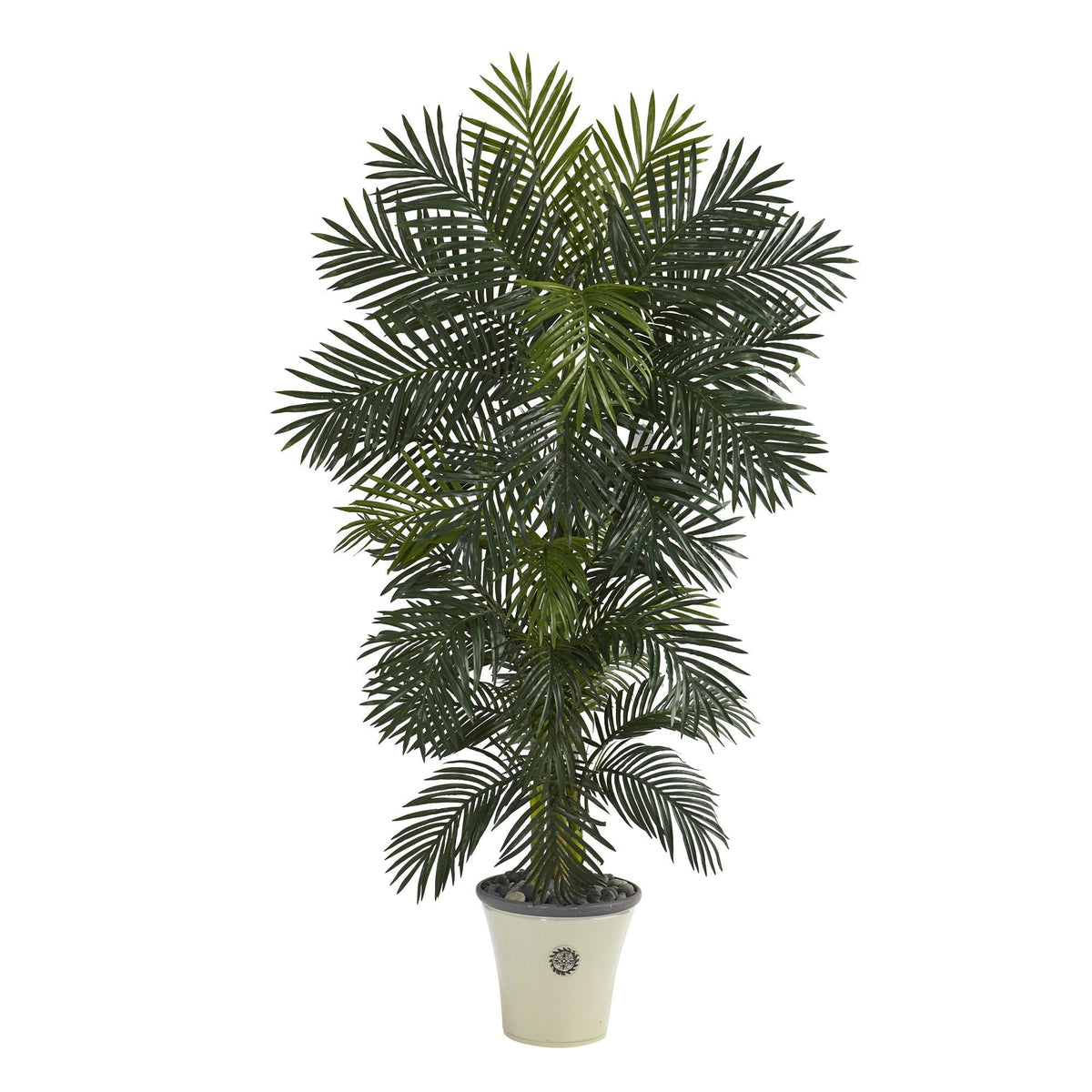 74” Golden Cane Artificial Palm Tree in Decorative Planter