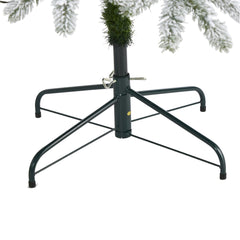 7.5’ Flocked South Carolina Spruce Artificial Christmas Tree with 600 Clear Lights and 1537 Bendable Branches