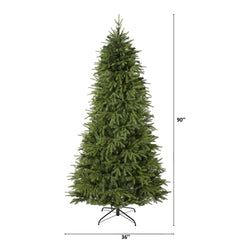 7.5’ Vancouver Fir “Natural Look” Artificial Christmas Tree with 600 Clear LED Lights and 2942 Bendable Branches