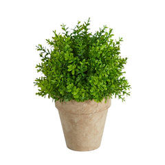 8” Boxwood Artificial Plant in Decorative Planter