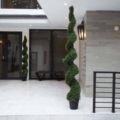 8' UV Resistant Artificial Rosemary Spiral Topiary Tree (Indoor/Outdoor)