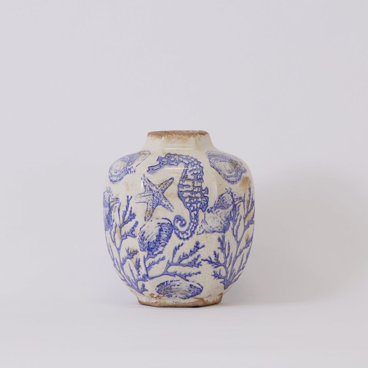 8.5” Nautical Ceramic Decorative Vase