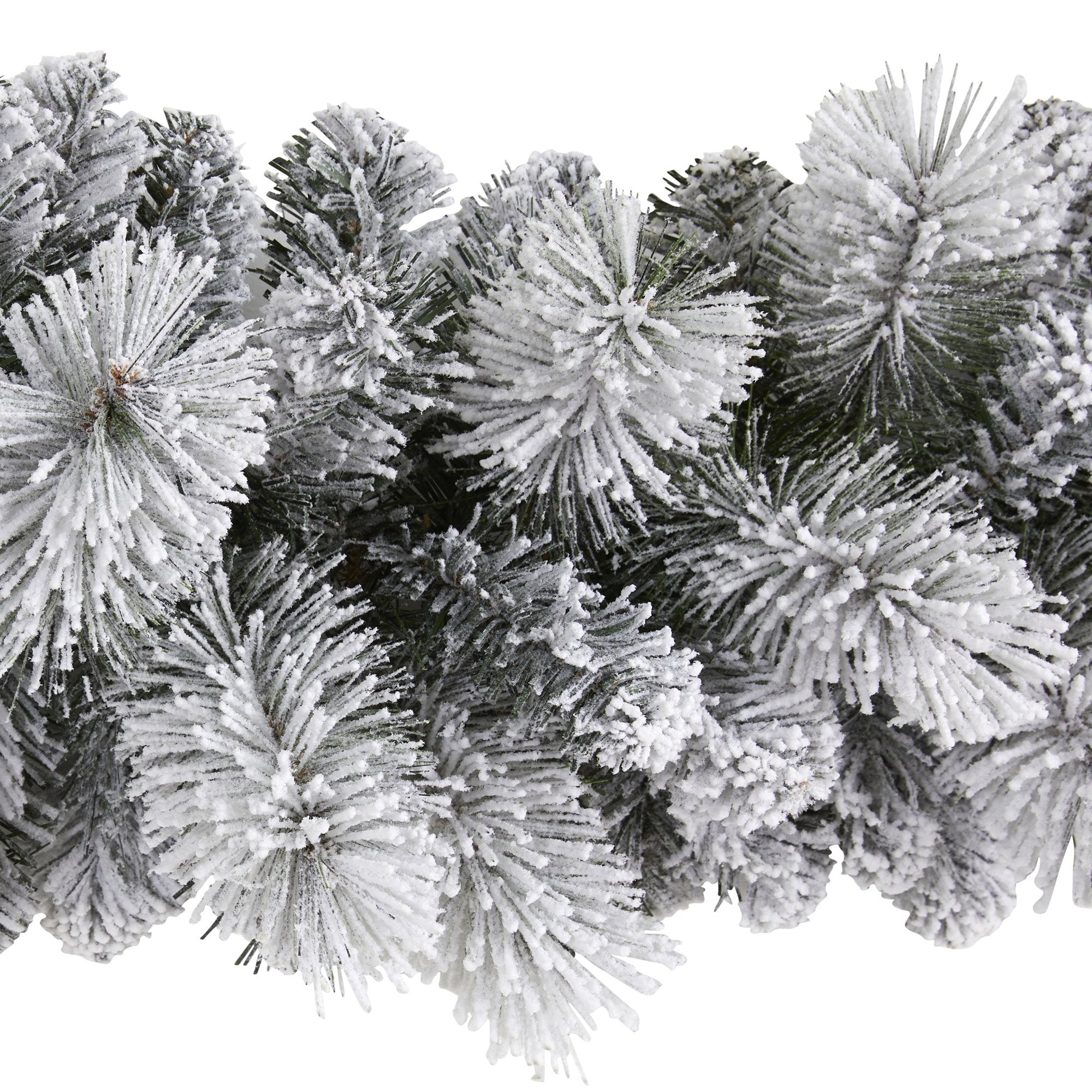 9’ Flocked Christmas Artificial Garland with 180 Bendable Branches