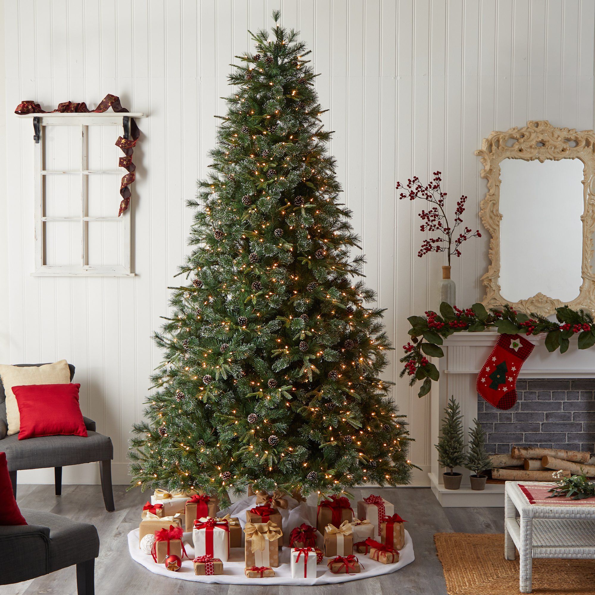 9’ Snowed Tipped Clermont Pine Artificial Christmas Tree