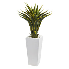 Agave Artificial Plant in White Planter
