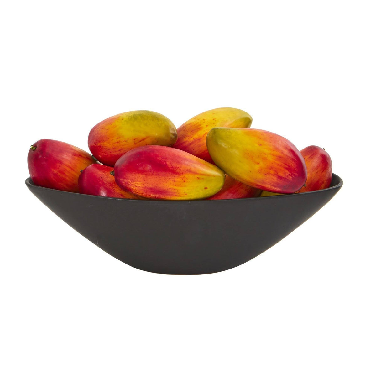 Dozen 8” Faux Mangos in Black Vase