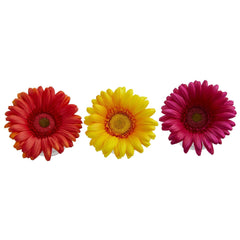 Gerber Daisy Artificial Arrangement in Glass Vase (Set of 3)