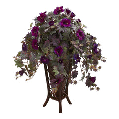 Gloxinia Artificial Plant in Stand Planter