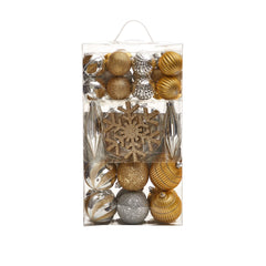 Holiday Deluxe Shatterproof, 60 Count Christmas Tree Ornament Box Set, Re-Useable Container
