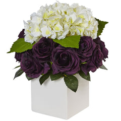 Hydrangea and Rose Cube