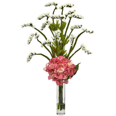 Hydrangea and Statice Bud Arrangement