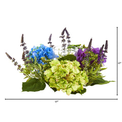 Hydrangea Artificial Arrangement Candelabrum