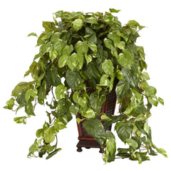 Vining Pothos w/Decorative Vase Silk Plant