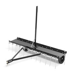 Tow Behind Dethatcher, 48-inch Tow Dethatcher with 24 Spring Steel Tines, Lawn Dethatcher Rake for ATV or Mower, Tow Behind Lawn Rake with Lift Handle for Garden Farm Grass