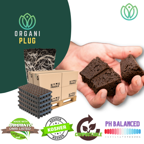 OrganiPlug Seed & Cutting Plugs - Pre-Filled Tray w/ 50 Tall Plugs - Single, Case, and Pallet