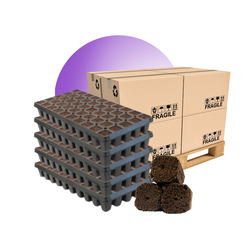 OrganiPlug Seed & Cutting Plugs - Pre-Filled Tray w/ 50 Tall Plugs - Single, Case, and Pallet