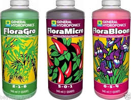 General Hydroponics Flora Series: FloraGro, FloraBloom, FloraMicro  GH Trio Pack