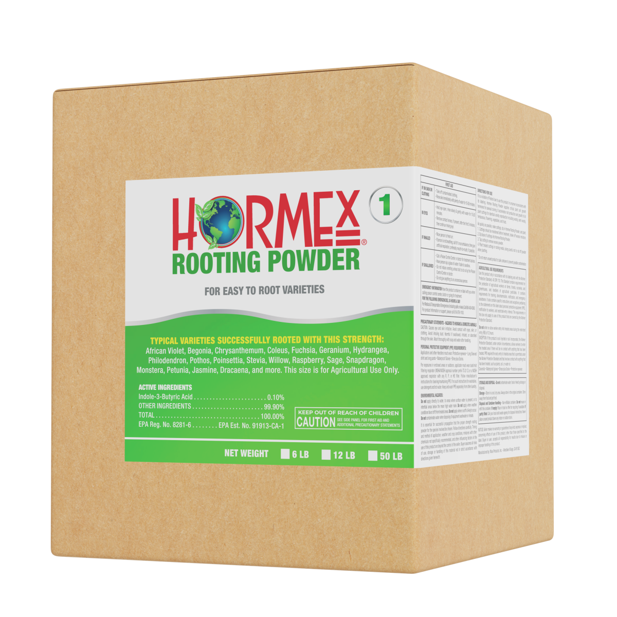 Hormex Rooting Powder #1 (0.10 IBA) - Rooting Hormone for Delicate Houseplants, Garden Herbs & Succulent Cuttings