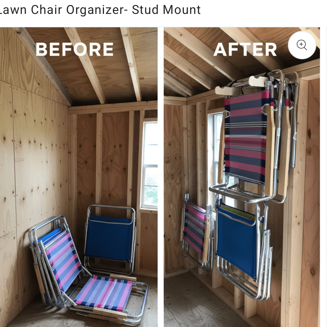 Lawn Chair Organizing Stud Mounted Hooks