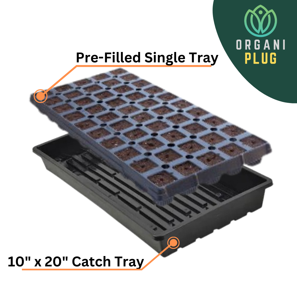 OrganiPlug Seed & Cutting Plugs - Pre-Filled Tray w/ 50 Plugs - Single, Case, and Pallet