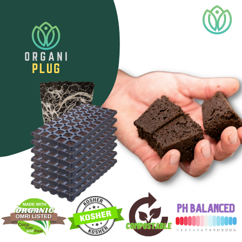 OrganiPlug Seed & Cutting Plugs - Pre-Filled Tray w/ 50 Plugs - Single, Case, and Pallet