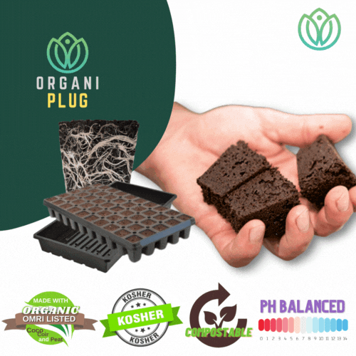 OrganiPlug Seed & Cutting Plugs - Pre-Filled Tray w/ 50 Tall Plugs - Single, Case, and Pallet