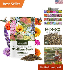 Wildflower Seeds 1 Ounce Hummingbird & Butterfly Mix 24 Varieties (Native Wildflowers)