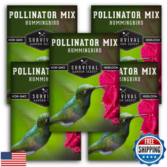 Survival Garden Seeds - Hummingbird Pollinator Mix - Wildflower Seed Blend for Planting - Non-GMO, Heirloom