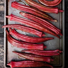 Heirloom Red Burgundy Okra Seeds - Non-GMO Planting, Tracking Included - Abelmoschus esculentus
