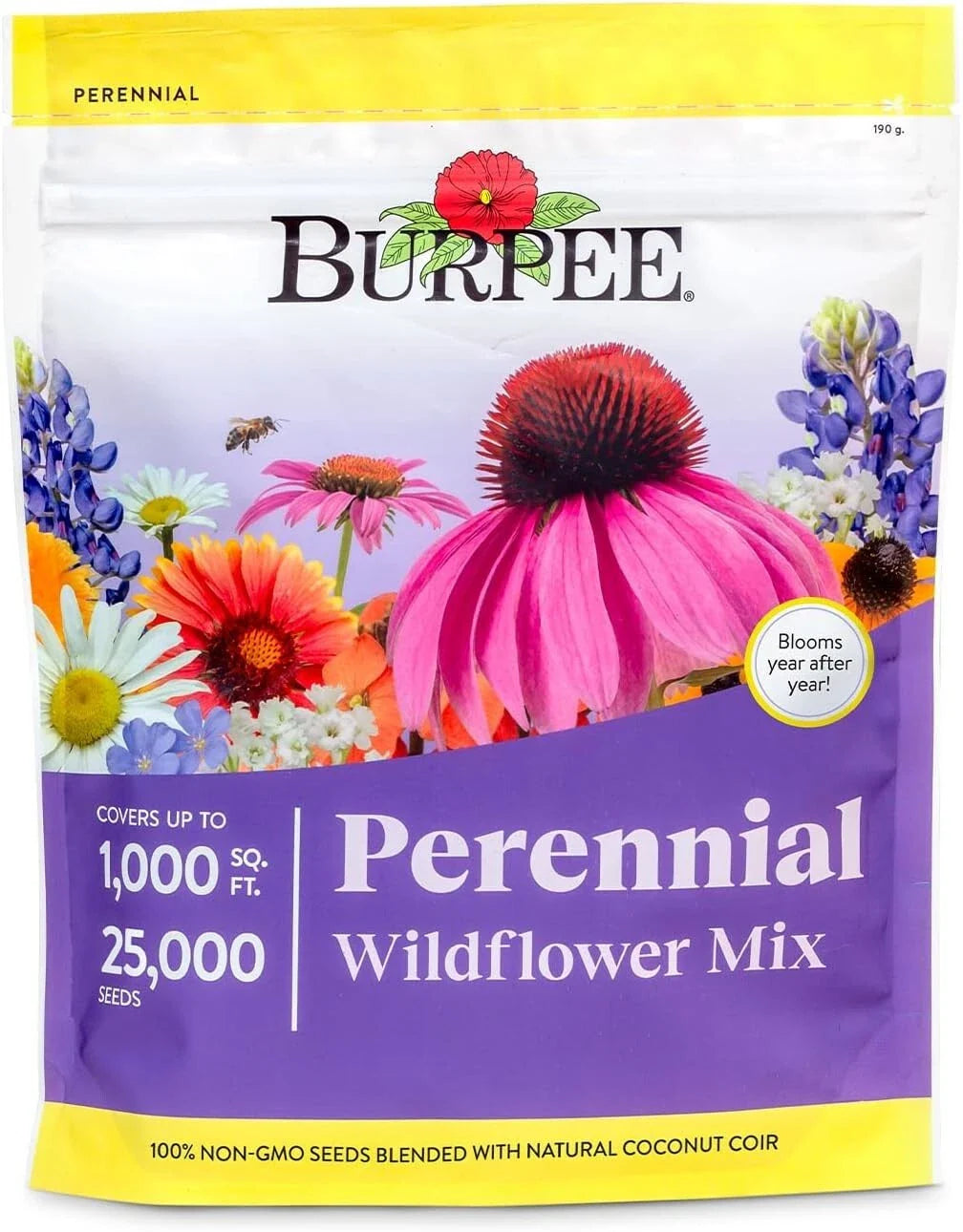 Bulk Wildflower Seeds - 25,000 Count - 18 Varieties of Non-GMO Pollinator Flower Seeds