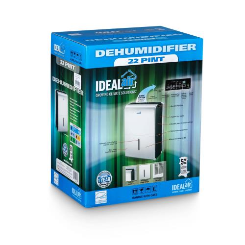 Ideal-Air Dehumidifier 22 Pint - Up to 30 Pints Per Day