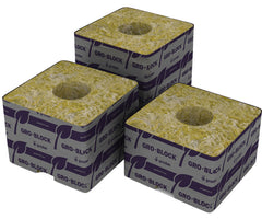 Grodan Pro Delta4 Block, 3"x3"x2.5" w/hole, case of 384,comm