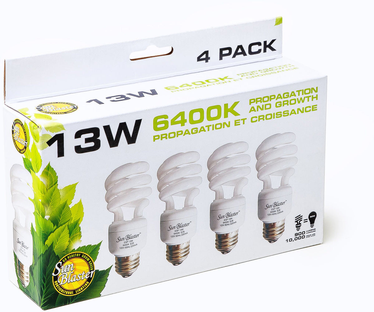 13W SunBlaster CFL 6400K (4-pack)