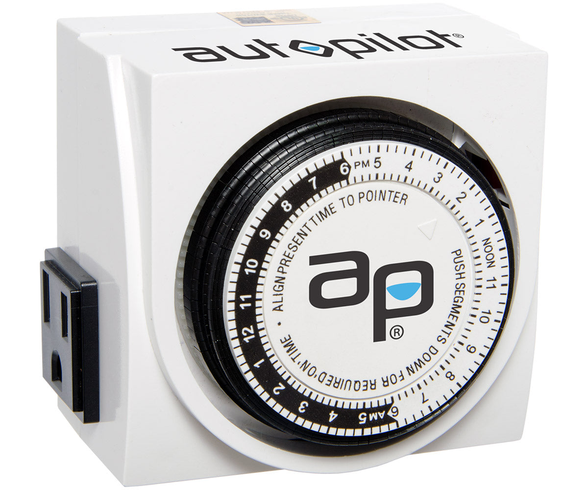 AP Dual-Outlet Analog Timer, 1875W, 15A, 15Mins On/Off, 24Hr