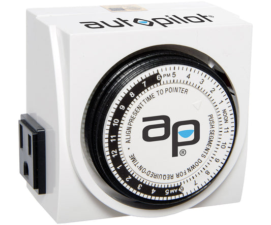 AP Dual-Outlet Analog Timer, 1875W, 15A, 15Mins On/Off, 24Hr