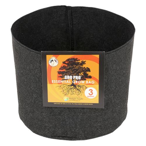 Gro Pro Essential Round Fabric Pot - Black 20 Gallon
