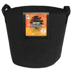 Gro Pro Essential Round Fabric Pot w/ Handles 10 Gallon - Black (60/Cs)